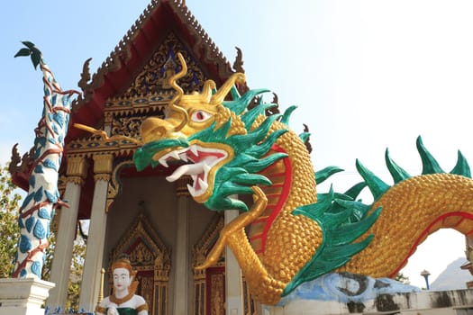 Chinese style dragon statue at Wat Tam Mang Korn Thong, thailand.