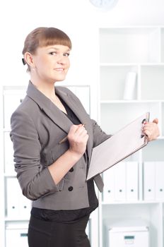 portrait of a beautiful young woman who works in the office