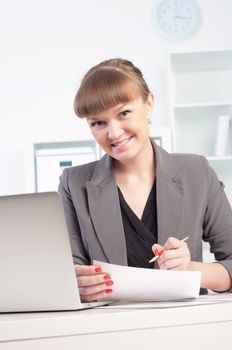 portrait of a beautiful young woman who works in the office