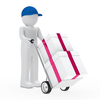 figure supplier push hand truck with gifts