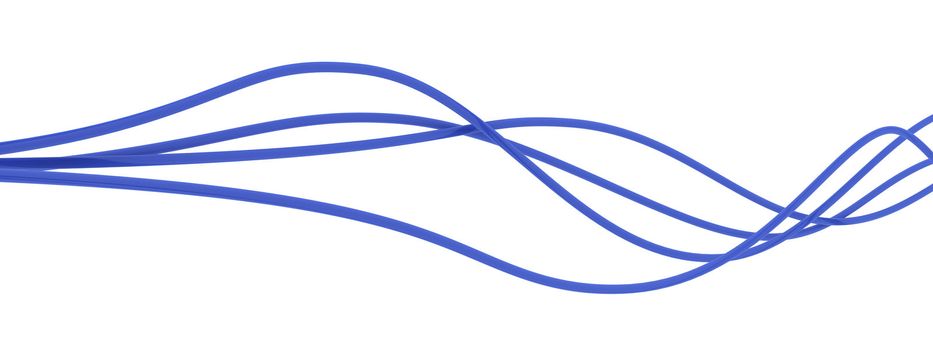 fibre-optical blue cables on a white background