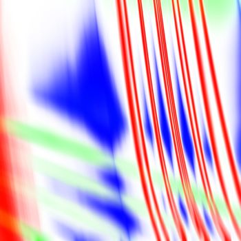 Abstract red blue and green motion traces and divorces on a white background