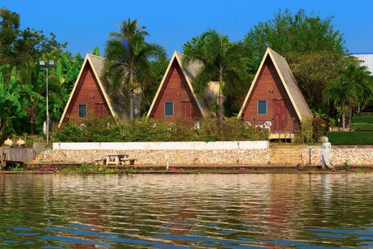 Beautiful river kwai and resort in Kanchanaburi province, Thailand 