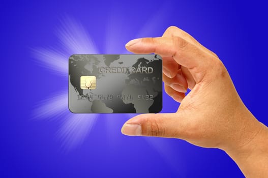 Credit card in human hand