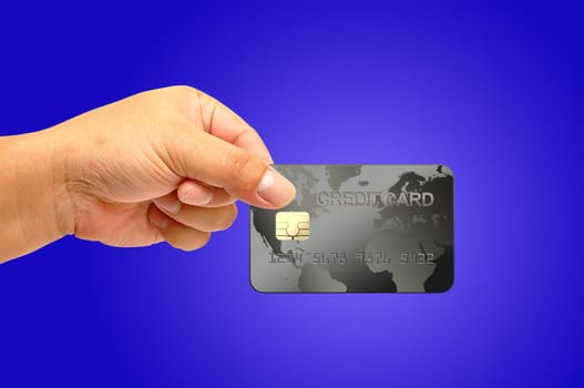 Credit card in human hand