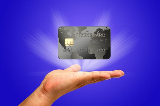 Credit card in human hand