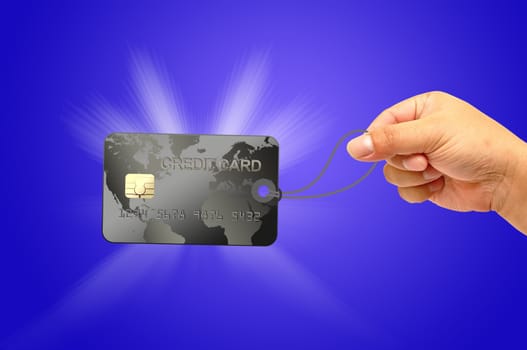 Credit card in human hand