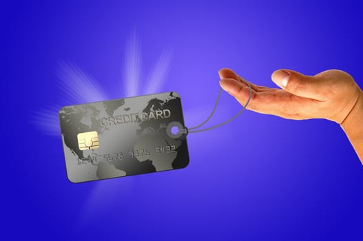 Credit card in human hand