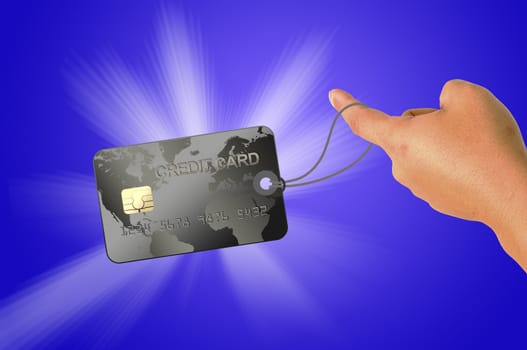 Credit card in human hand