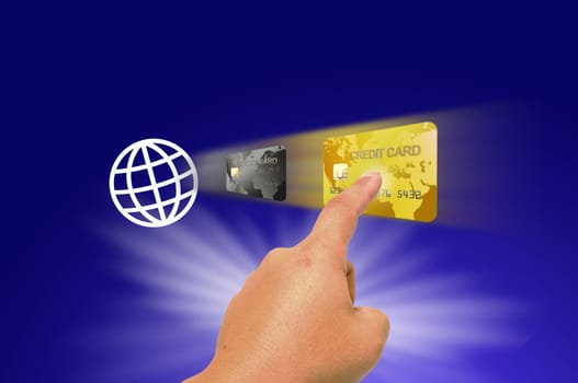 Credit card in human hand