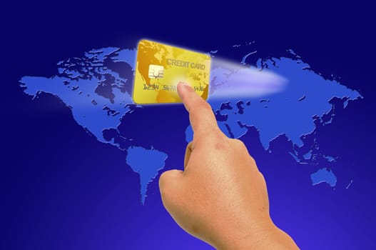 Credit card in human hand