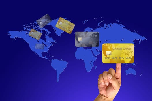 Credit card in human hand