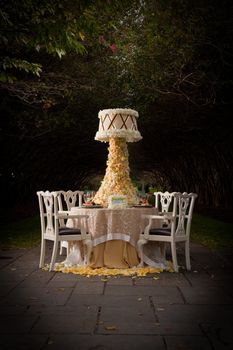 Image of a complete table setting for a wedding