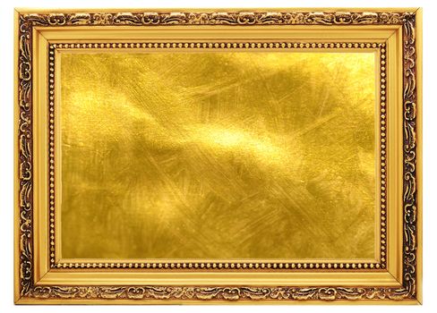 Gold old frame with a gold background
