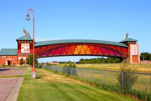 Kearney, USA: May 29, 2012: Great Platte River Road Archway is a museum spanning Interstate 80 in Kearney, Nebraska.