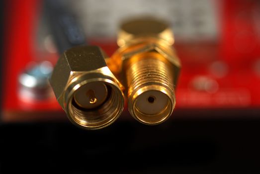 miniature sma connectors for coaxial cable in an electronics board