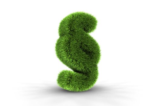 3D illustration of grass paragraph sign, isolated on white background