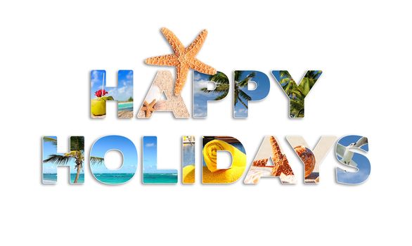 Graphic words to wish good holidays in french language