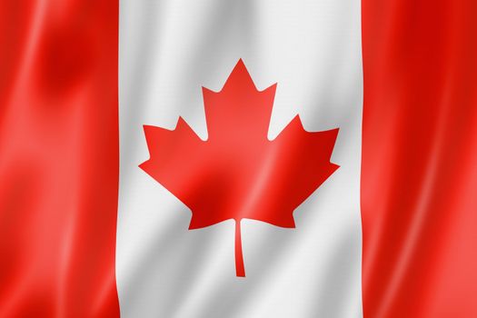 Canada flag, three dimensional render, satin texture