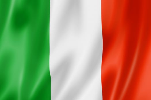 Italy flag, three dimensional render, satin texture