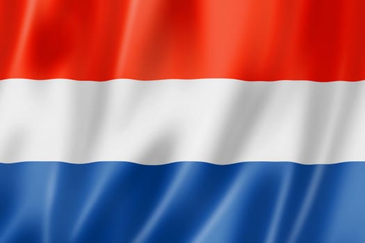 Netherlands flag, three dimensional render, satin texture