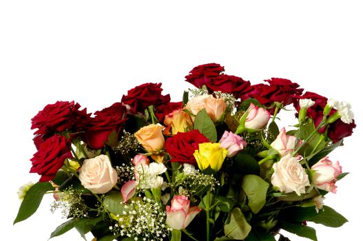 Bouquet of mixed flowers, taken on w clean white background.