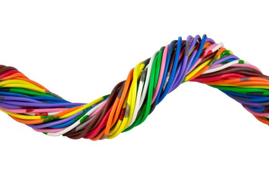 Color wires isolated on white