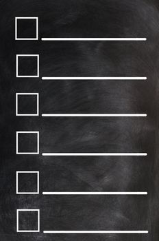 Blank form on a blackboard background