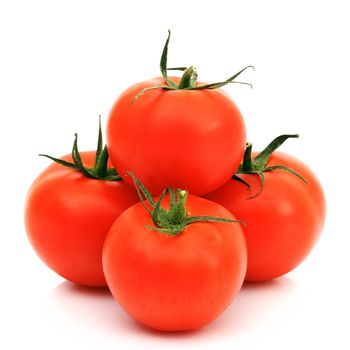 tomato pile slice isolated on white