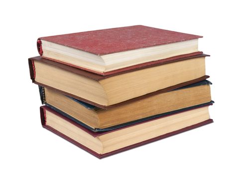 old books isolated on white with clipping path