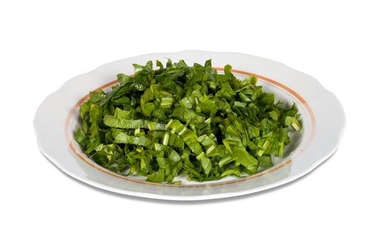 Salad plate isolated on white with clipping path