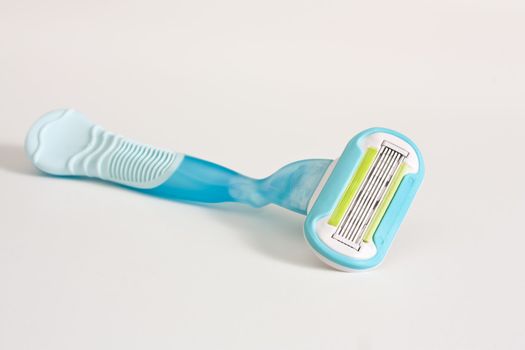 Close up photo of razor isolate on white background.