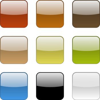 Colorful web app empty isolated buttons collection illustration