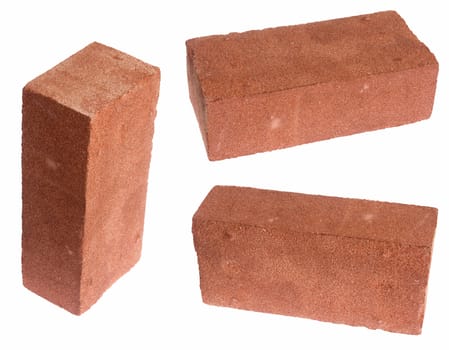 Series of bricks, isolated on background