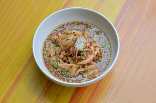 santol salad with steamed crab , Thai spicy food