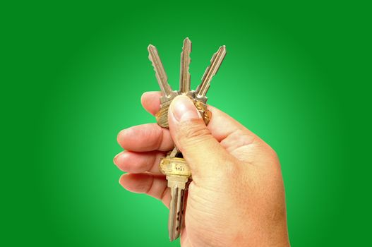 human hand with keys