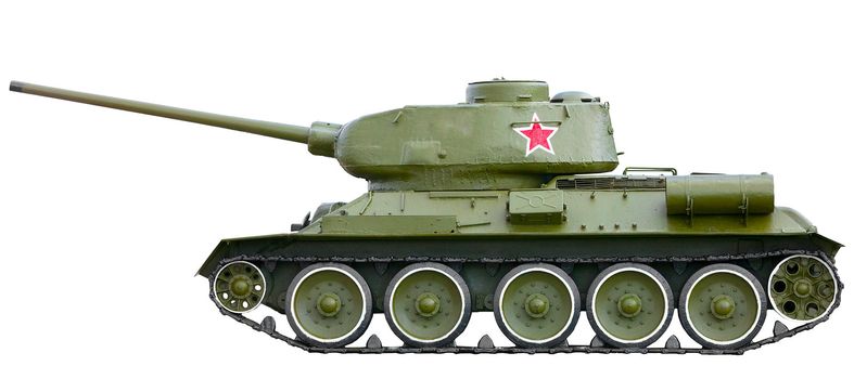 The old Soviet T-34 tank from World War II