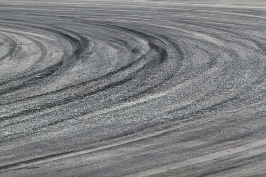 Tire marks on road track