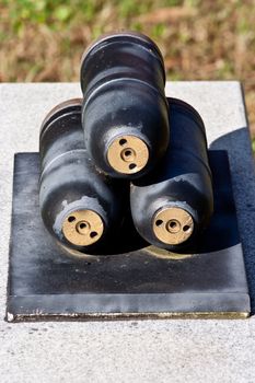 Shells for a patriot cannon persevered from the Civil war in the south.