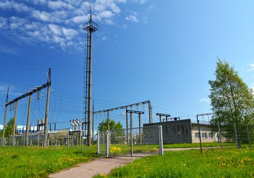 Small power plant on the outskirts of the city