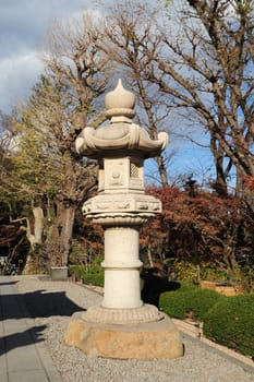 stone tower japanese lantern