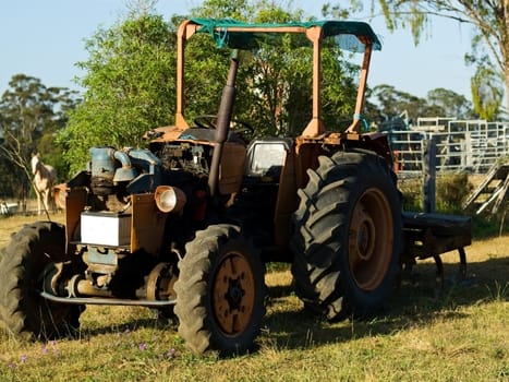 old vintage Australian tractor used for farm work in agriculture in Australia
