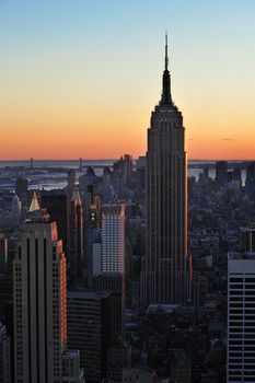 empire state building during sunset, new york city