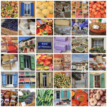 XL-collage made from 36 different high resolution Provence related images