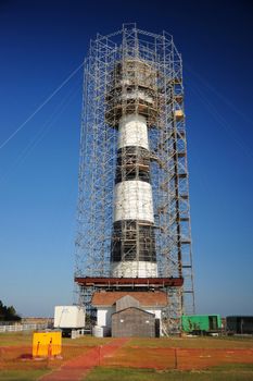 bodie island lighthouse from North Carolina was under construction