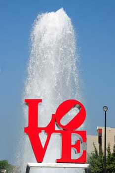 love sign and fountain from philladelphia