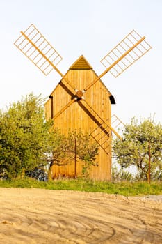 wooden windmill, Stary Poddvorov, Czech Republic