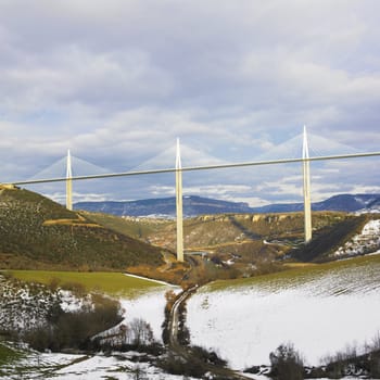 the highest bridge in the world, Millau, France