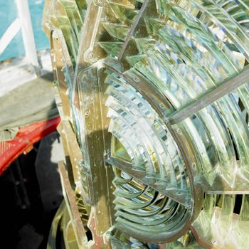 lighthouse's interior, Fresnel lens, Cayo Pared�n Grande, Camaguey Province, Cuba