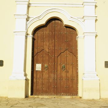 detail of San Juan Bautista de Remedios's Church, Parque Marti, Remedios, Cuba